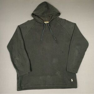 Polo Ralph Lauren Waffle Knit Pullover Hoodie Men’s Size Large Black, White Pony